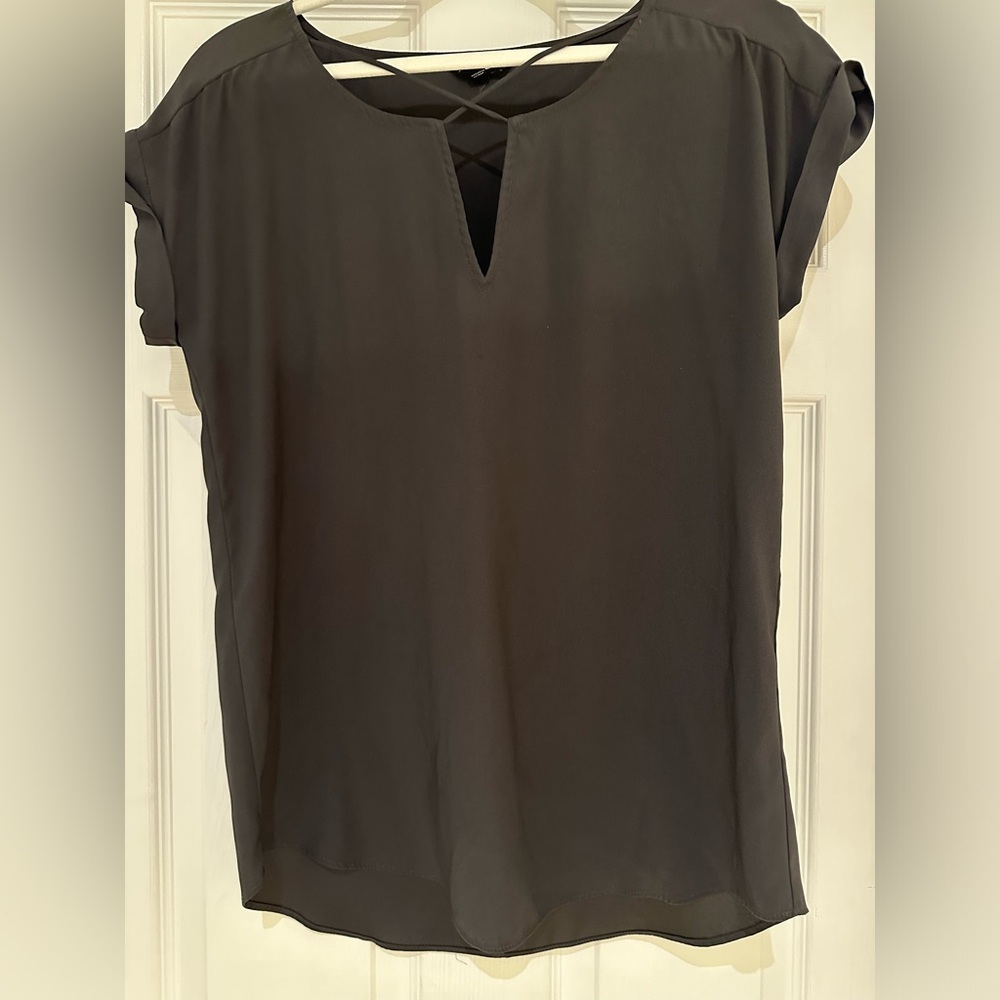 Charcoal gray ladies Express blouse. Medium size.